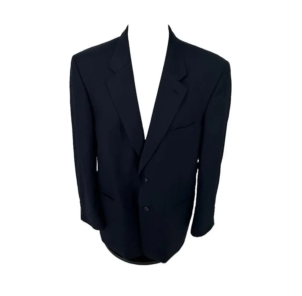 Donald J. Trump 44 L Men Luxury Separates Suit Jacket Deep Navy Wool Blazer 56-1